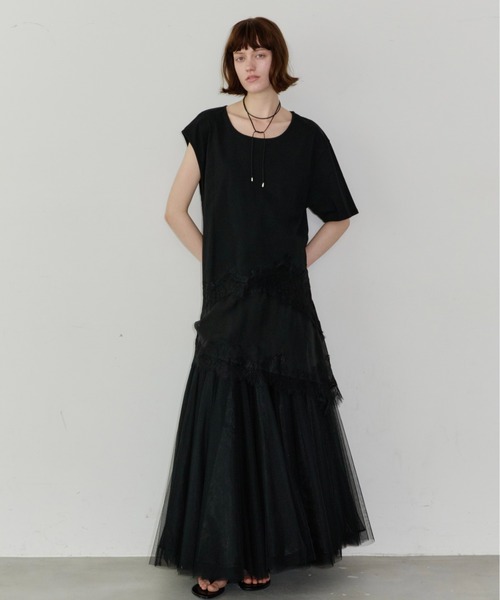 LA BELLE ETUDE(ラベルエチュード)の「アシンメトリースリーブレースデザイントップス(Tシャツ/カットソー・レディース・ホワイト/ブラック・FREE)」の19枚目の写真