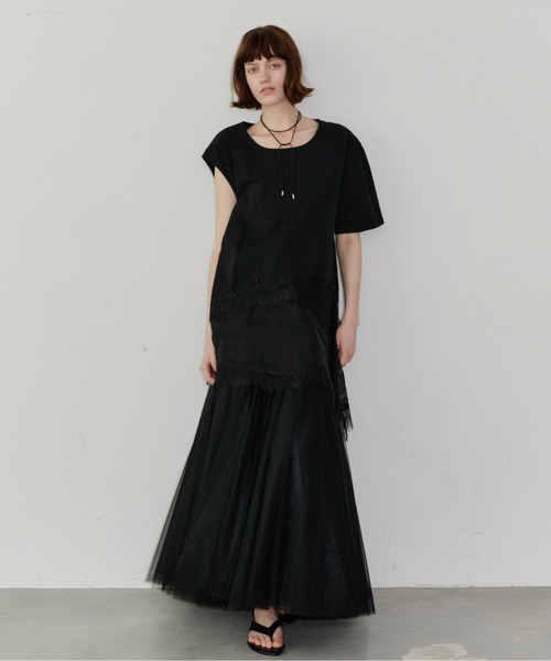 LA BELLE ETUDE(ラベルエチュード)の「アシンメトリースリーブレースデザイントップス(Tシャツ/カットソー・レディース・ホワイト/ブラック・FREE)」の20枚目の写真