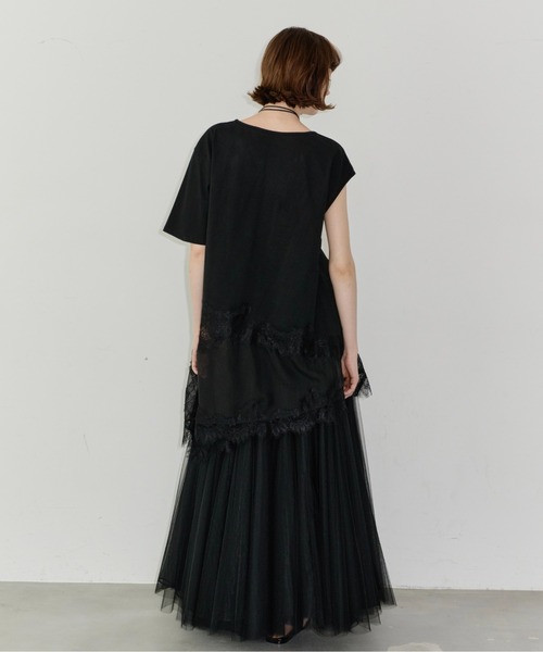 LA BELLE ETUDE(ラベルエチュード)の「アシンメトリースリーブレースデザイントップス(Tシャツ/カットソー・レディース・ホワイト/ブラック・FREE)」の21枚目の写真