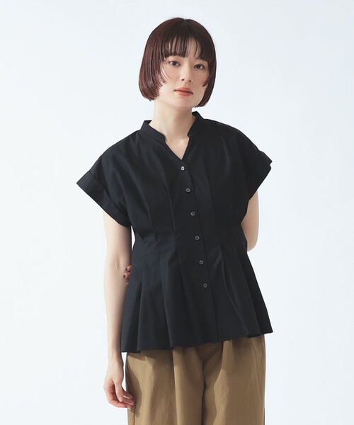 Ray BEAMS(レイビームス)の「タック ウエスト スキッパー シャツ(シャツ/ブラウス・レディース・ホワイト/ブラック・ONE SIZE)」の18枚目の写真
