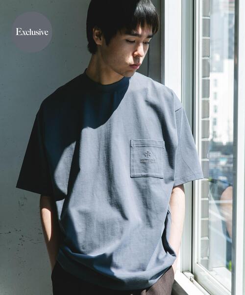 Snow Peak（スノーピーク）の「『別注』Snow Peak Apparel×DOORS　POCKET LOGO SHORT-SLEEVE T-SHIRTS（Tシャツ/カットソー・メンズ・ホワイト/ブルー/チャコールグレー/グリーン・X-LARGE/LARGE/MEDIUM）」の4枚目の写真