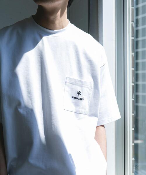 Snow Peak（スノーピーク）の「『別注』Snow Peak Apparel×DOORS　POCKET LOGO SHORT-SLEEVE T-SHIRTS（Tシャツ/カットソー・メンズ・ホワイト/ブルー/チャコールグレー/グリーン・X-LARGE/LARGE/MEDIUM）」の5枚目の写真