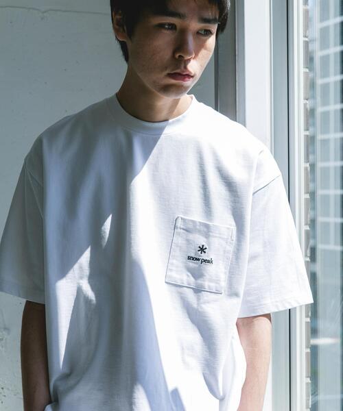 Snow Peak（スノーピーク）の「『別注』Snow Peak Apparel×DOORS　POCKET LOGO SHORT-SLEEVE T-SHIRTS（Tシャツ/カットソー・メンズ・ホワイト/ブルー/チャコールグレー/グリーン・X-LARGE/LARGE/MEDIUM）」の6枚目の写真
