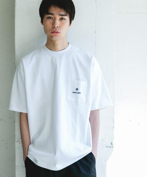 Snow Peak（スノーピーク）の「『別注』Snow Peak Apparel×DOORS　POCKET LOGO SHORT-SLEEVE T-SHIRTS（Tシャツ/カットソー・メンズ・ホワイト/ブルー/チャコールグレー/グリーン・X-LARGE/LARGE/MEDIUM）」の9枚目の写真