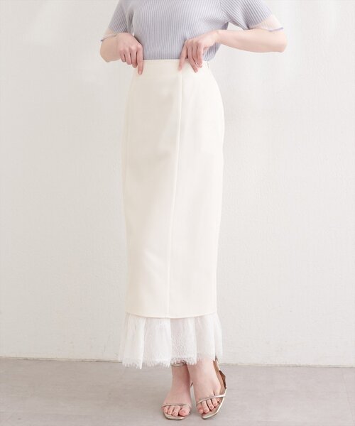 natural couture(ナチュラルクチュール)の「レースレイヤードスカート(スカート・レディース・ベージュ/オフホワイト/ブラック・MEDIUM/LARGE)」の5枚目の写真