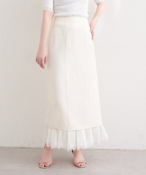 natural couture(ナチュラルクチュール)の「レースレイヤードスカート(スカート・レディース・ベージュ/オフホワイト/ブラック・MEDIUM/LARGE)」の8枚目の写真
