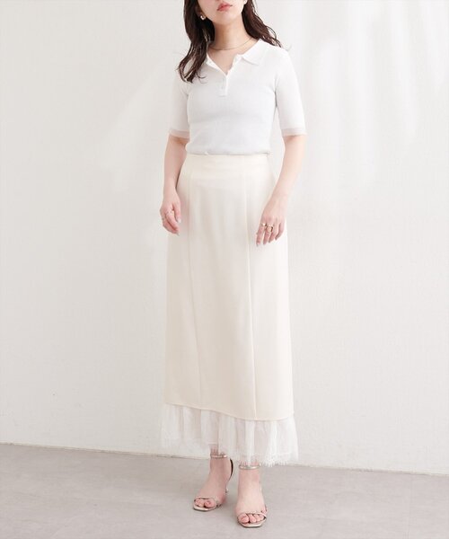 natural couture(ナチュラルクチュール)の「レースレイヤードスカート(スカート・レディース・ベージュ/オフホワイト/ブラック・MEDIUM/LARGE)」の11枚目の写真
