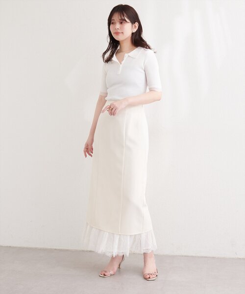 natural couture(ナチュラルクチュール)の「レースレイヤードスカート(スカート・レディース・ベージュ/オフホワイト/ブラック・MEDIUM/LARGE)」の12枚目の写真