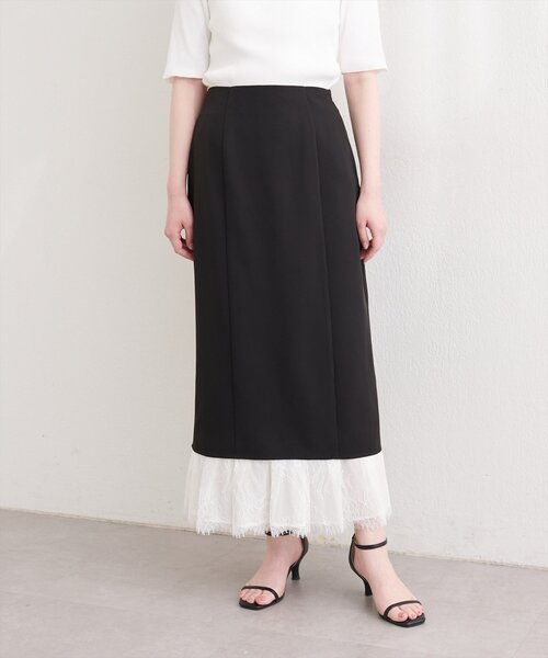 natural couture(ナチュラルクチュール)の「レースレイヤードスカート(スカート・レディース・ベージュ/オフホワイト/ブラック・MEDIUM/LARGE)」の15枚目の写真