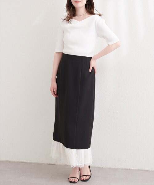 natural couture(ナチュラルクチュール)の「レースレイヤードスカート(スカート・レディース・ベージュ/オフホワイト/ブラック・MEDIUM/LARGE)」の17枚目の写真