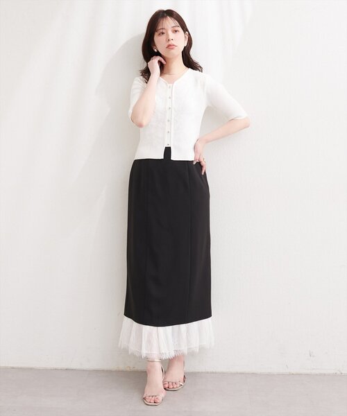 natural couture(ナチュラルクチュール)の「レースレイヤードスカート(スカート・レディース・ベージュ/オフホワイト/ブラック・MEDIUM/LARGE)」の22枚目の写真