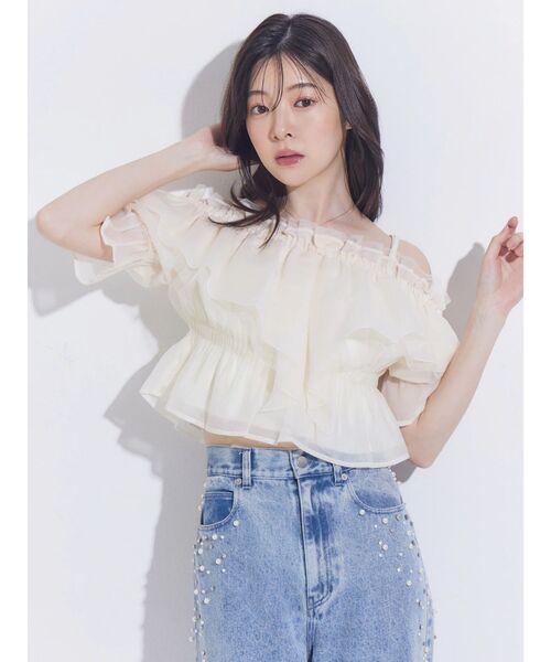 MERCURYDUO(マーキュリーデュオ)の「パールビジューデニム(デニムパンツ・レディース・インディゴブルー/ブルー・MEDIUM/SMALL)」の21枚目の写真