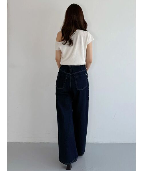 MERCURYDUO(マーキュリーデュオ)の「パールビジューデニム(デニムパンツ・レディース・インディゴブルー/ブルー・MEDIUM/SMALL)」の18枚目の写真