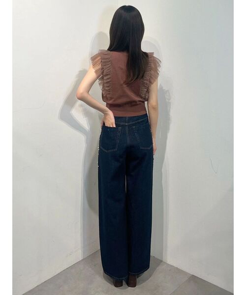 MERCURYDUO(マーキュリーデュオ)の「パールビジューデニム(デニムパンツ・レディース・インディゴブルー/ブルー・MEDIUM/SMALL)」の5枚目の写真