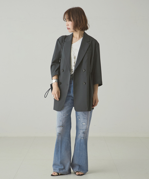 journal standard L'essage(ジャーナルスタンダードレサージュ)の「HAIKURE/ハイクル WINNY BROKEN CELESTIAL デニムパンツ(デニムパンツ・レディース・ブルー・25/24/23)」の2枚目の写真