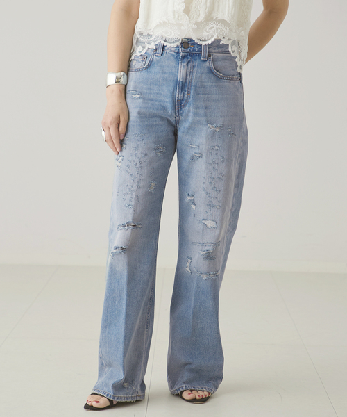 journal standard L'essage(ジャーナルスタンダードレサージュ)の「HAIKURE/ハイクル WINNY BROKEN CELESTIAL デニムパンツ(デニムパンツ・レディース・ブルー・25/24/23)」の3枚目の写真
