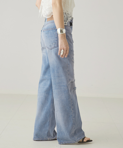 journal standard L'essage(ジャーナルスタンダードレサージュ)の「HAIKURE/ハイクル WINNY BROKEN CELESTIAL デニムパンツ(デニムパンツ・レディース・ブルー・25/24/23)」の4枚目の写真