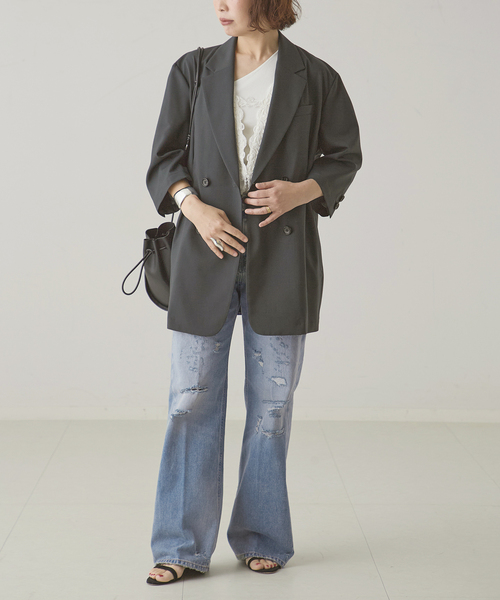 journal standard L'essage(ジャーナルスタンダードレサージュ)の「HAIKURE/ハイクル WINNY BROKEN CELESTIAL デニムパンツ(デニムパンツ・レディース・ブルー・25/24/23)」の6枚目の写真