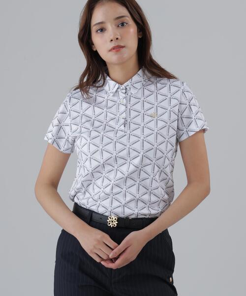 St ANDREWS（セントアンドリュース）の「【吸水速乾】COOLMAXライアングルロゴプリント半袖シャツ (WOMENS)（ポロシャツ・レディース・ブラック/ホワイト・S/M/L）」の12枚目の写真