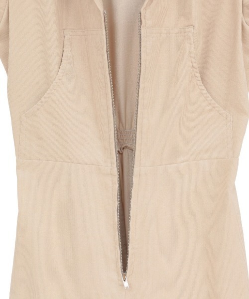 CLANE（クラネ）の「CLANE/クラネ/CORDUROY ALL IN ONE（つなぎ/オールインワン・レディース・ブラック/アイボリー・1）」の4枚目の写真