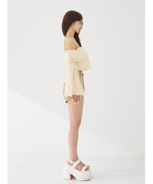 Darich（ダーリッチ）の「ボリュームスリーブローズチュールベアトップ