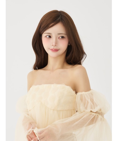 Darich（ダーリッチ）の「ボリュームスリーブローズチュールベアトップ