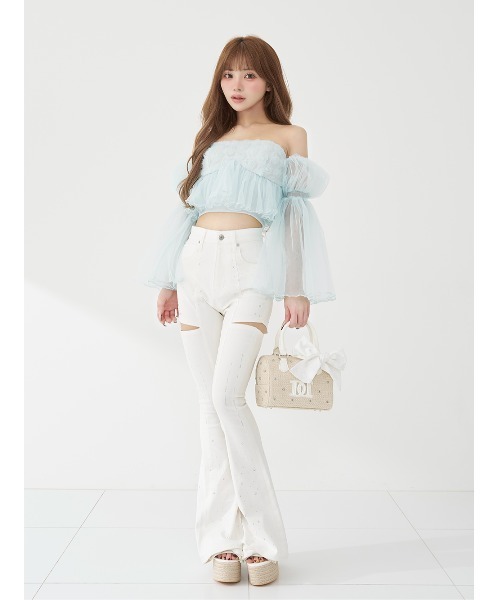 Darich（ダーリッチ）の「ボリュームスリーブローズチュールベアトップ