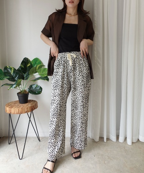 CORNERS(コーナーズ)の「【CORNERS by KR】レオパード柄イージーパンツ(スウェットパンツ・レディース・ベージュ/ホワイト・L/M/S)」の6枚目の写真