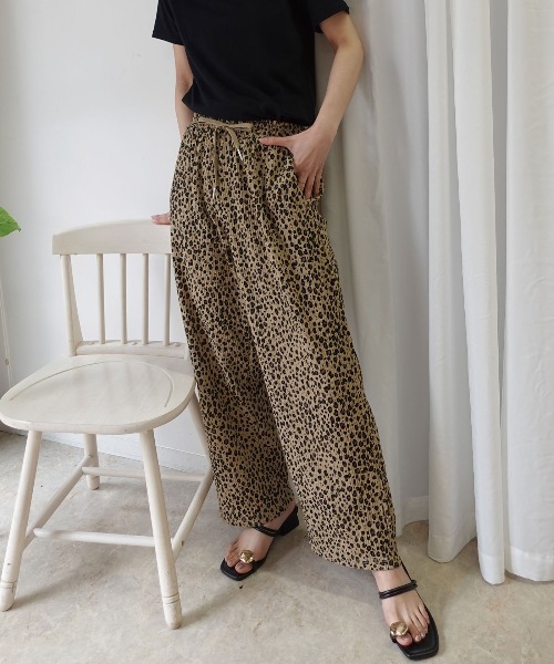 CORNERS(コーナーズ)の「【CORNERS by KR】レオパード柄イージーパンツ(スウェットパンツ・レディース・ベージュ/ホワイト・L/M/S)」の9枚目の写真