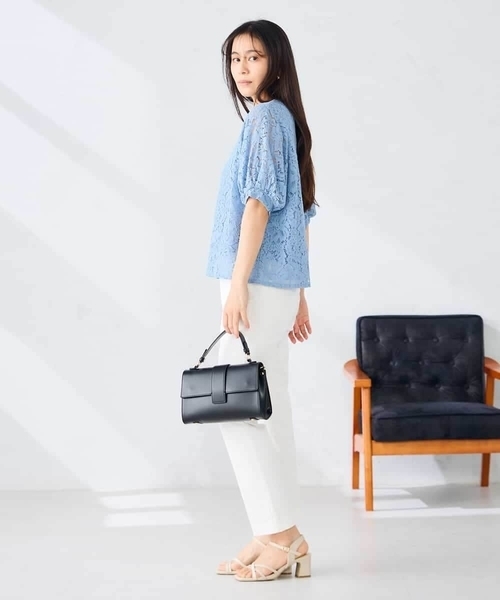 a.v.v(アーヴェヴェ)の「レースドルマンカットソー(Tシャツ/カットソー・レディース・ホワイト/ブルー・38/40)」の15枚目の写真
