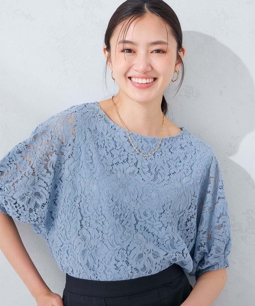 a.v.v(アーヴェヴェ)の「レースドルマンカットソー(Tシャツ/カットソー・レディース・ホワイト/ブルー・38/40)」の17枚目の写真