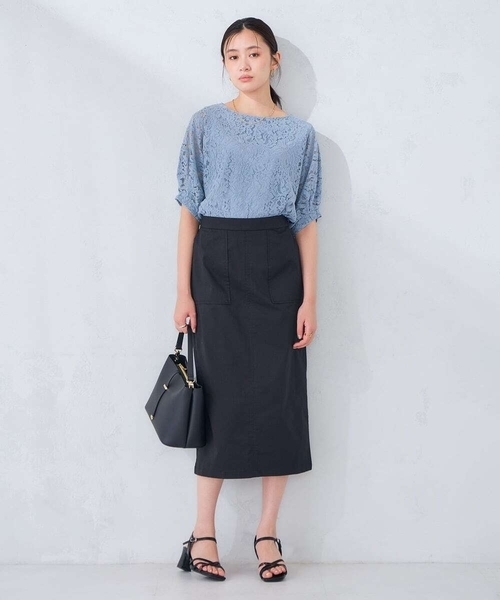 a.v.v(アーヴェヴェ)の「レースドルマンカットソー(Tシャツ/カットソー・レディース・ホワイト/ブルー・38/40)」の21枚目の写真