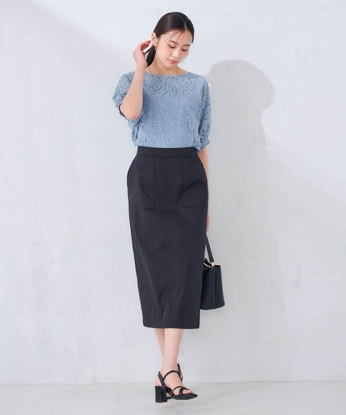 a.v.v(アーヴェヴェ)の「レースドルマンカットソー(Tシャツ/カットソー・レディース・ホワイト/ブルー・38/40)」の22枚目の写真