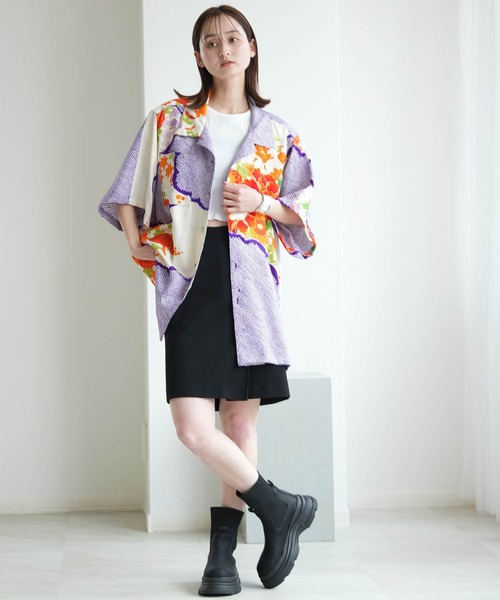 utatane(ウタタネ)の「着物リメイク maison utatane シャツ/ブラウス 紫苑の咲き零れ(シャツ/ブラウス・レディース・パープル・FREE)」の13枚目の写真