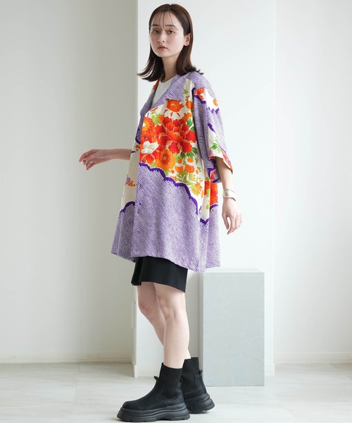 utatane(ウタタネ)の「着物リメイク maison utatane シャツ/ブラウス 紫苑の咲き零れ(シャツ/ブラウス・レディース・パープル・FREE)」の14枚目の写真
