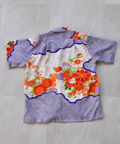 utatane(ウタタネ)の「着物リメイク maison utatane シャツ/ブラウス 紫苑の咲き零れ(シャツ/ブラウス・レディース・パープル・FREE)」の11枚目の写真