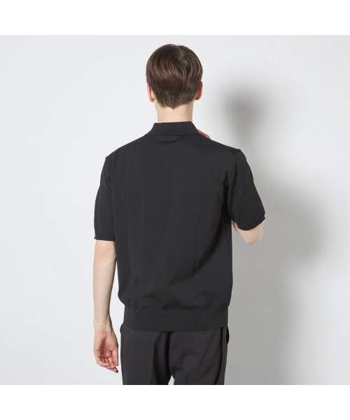 SUIT SELECT(スーツセレクト)の「【RBC】【5分袖】コットンブレンドレトロポロシャツ/「マシンウォッシャブル」「UVカット」「接触冷感」(ポロシャツ・メンズ・ネイビー/ブルー系/ホワイト/ブラウン/グリーン/ピンク/グレー/ブラック・MEDIUM/LARGE/X-LARGE)」の16枚目の写真