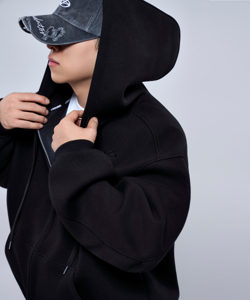 PHYSICAL GARMENTS（フィジカルガーメンツ）の「P2595 ヘビーステッチフードジップアップ [2COLOR]（Tシャツ/カットソー・メンズ・グレー/ブラック・1/2/3）」の5枚目の写真
