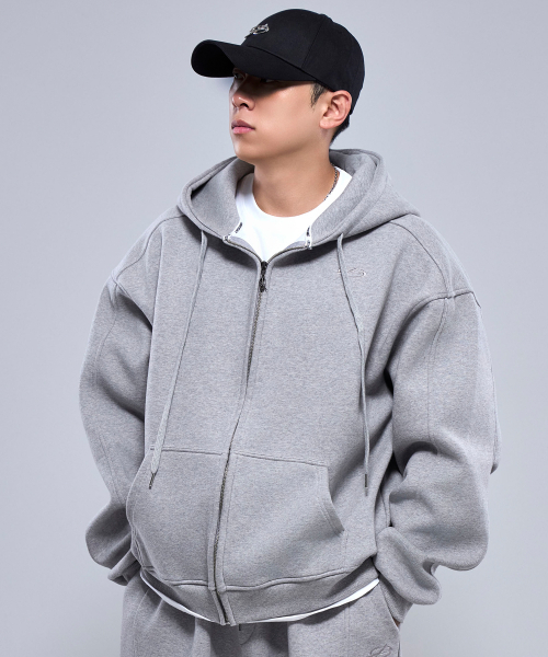 PHYSICAL GARMENTS（フィジカルガーメンツ）の「P2595 ヘビーステッチフードジップアップ [2COLOR]（Tシャツ/カットソー・メンズ・グレー/ブラック・1/2/3）」の7枚目の写真