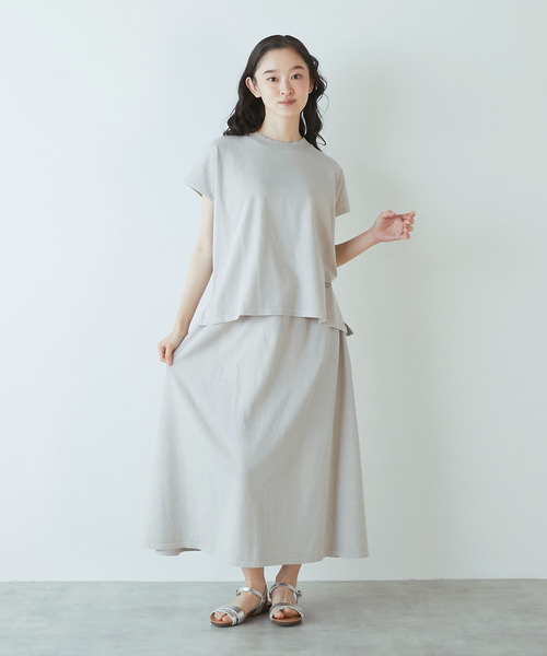 STAR&STRIPE（スターアンドストライプ）の「《別注》【STAR＆STRIPE /スターアンドストライプ】フレンチスリーブTシャツ（Tシャツ/カットソー・レディース・ライトグレー/スミクロ/イエロー・FREE）」の4枚目の写真