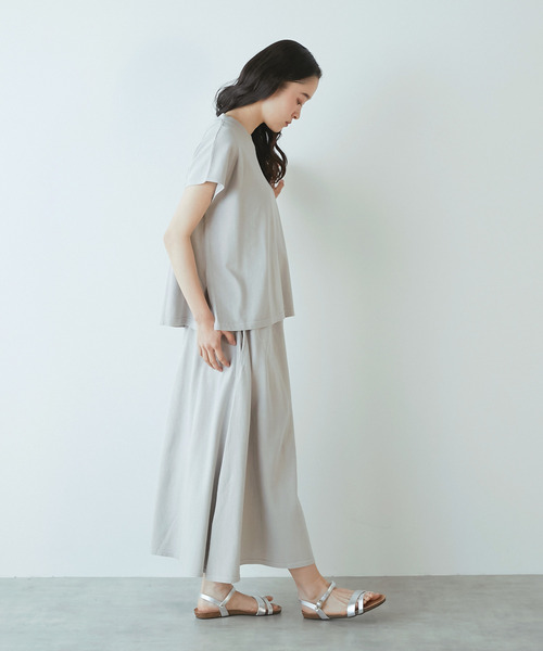 STAR&STRIPE（スターアンドストライプ）の「《別注》【STAR＆STRIPE /スターアンドストライプ】フレンチスリーブTシャツ（Tシャツ/カットソー・レディース・ライトグレー/スミクロ/イエロー・FREE）」の6枚目の写真