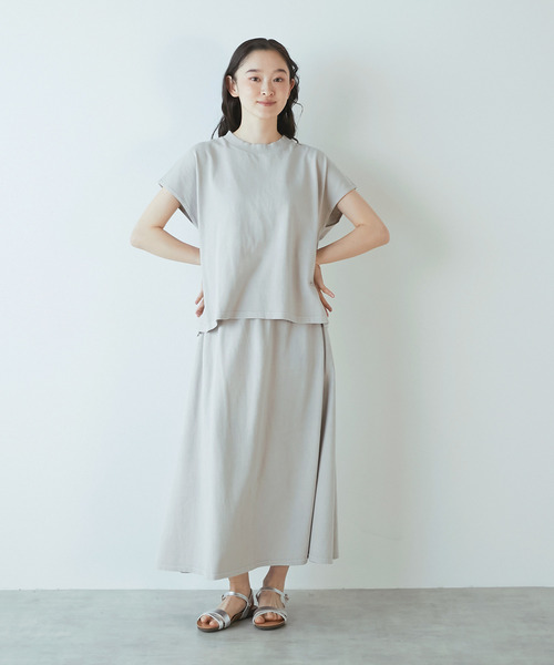 STAR&STRIPE（スターアンドストライプ）の「《別注》【STAR＆STRIPE /スターアンドストライプ】フレンチスリーブTシャツ（Tシャツ/カットソー・レディース・ライトグレー/スミクロ/イエロー・FREE）」の7枚目の写真