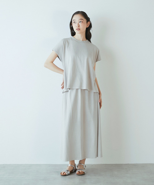 STAR&STRIPE（スターアンドストライプ）の「《別注》【STAR＆STRIPE /スターアンドストライプ】フレンチスリーブTシャツ（Tシャツ/カットソー・レディース・ライトグレー/スミクロ/イエロー・FREE）」の8枚目の写真
