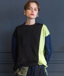 シャツスリーブカラーブロックプルオーバー