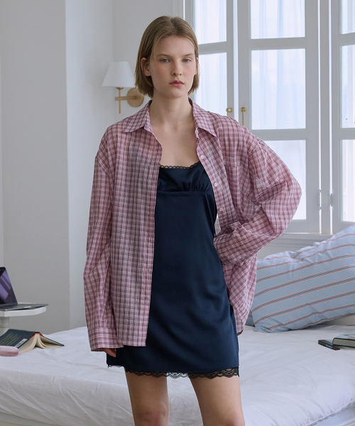 AFTERHOURS（アフターアワーズ）の「LACE SLIP MINI DRESS (NAVY)（ワンピース・レディース・ネイビー・FREE）」の3枚目の写真