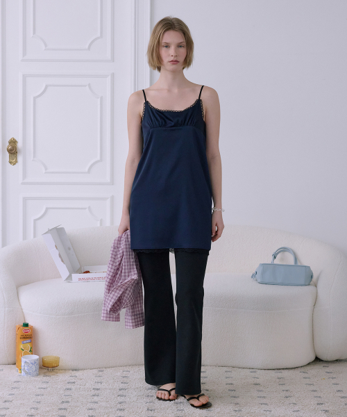 AFTERHOURS（アフターアワーズ）の「LACE SLIP MINI DRESS (NAVY)（ワンピース・レディース・ネイビー・FREE）」の5枚目の写真