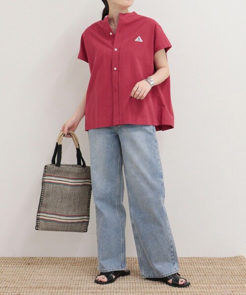 GEVACO(ゲバコ)の「【GEVACO/ゲバコ】バンドカラーフレンチスリーブシャツ(シャツ/ブラウス・レディース・レッド/グリーン/ブラック/オフホワイト・38)」の15枚目の写真