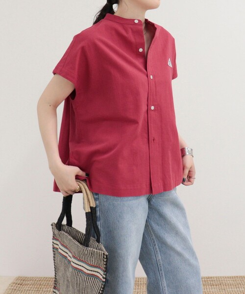 GEVACO(ゲバコ)の「【GEVACO/ゲバコ】バンドカラーフレンチスリーブシャツ(シャツ/ブラウス・レディース・レッド/グリーン/ブラック/オフホワイト・38)」の17枚目の写真