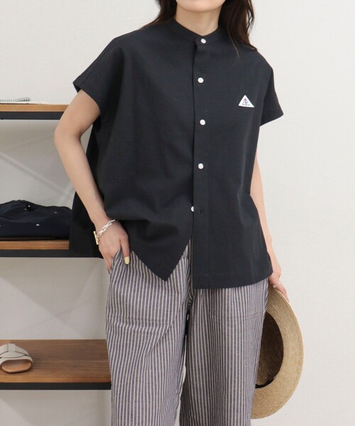 GEVACO（ゲバコ）の「【GEVACO/ゲバコ】バンドカラーフレンチスリーブシャツ（シャツ/ブラウス・レディース・レッド/グリーン/ブラック/オフホワイト・38）」の11枚目の写真