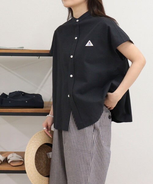 GEVACO（ゲバコ）の「【GEVACO/ゲバコ】バンドカラーフレンチスリーブシャツ（シャツ/ブラウス・レディース・レッド/グリーン/ブラック/オフホワイト・38）」の10枚目の写真